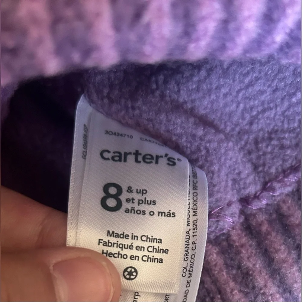 Carter's Purple Mittens Cozy Knit Accessories